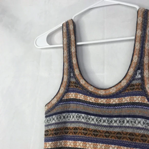 FP fair isle stripe wool blend sweater mini dress - Picture 7 of 9